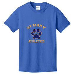 YOUTH 100% Cotton T Shirt, StMaryPaw_YellowBluePaw