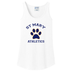 LADIES 100% Cotton Tank Top, StMaryPaw_BlueYellowPaw