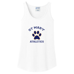 LADIES 100% Cotton Tank Top, StMaryPaw_BlueYellowPaw