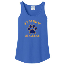 LADIES 100% Cotton Tank Top, StMaryPaw_YellowBluePaw