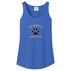 LADIES 100% Cotton Tank Top, StMaryPaw_YellowBluePaw