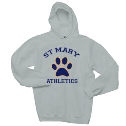 ADULT Pullover Hooded Sweatshirt, StMaryPaw_BlueYellowPaw