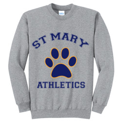 ADULT Crewneck Sweatshirt, StMaryPaw_BlueYellowPaw